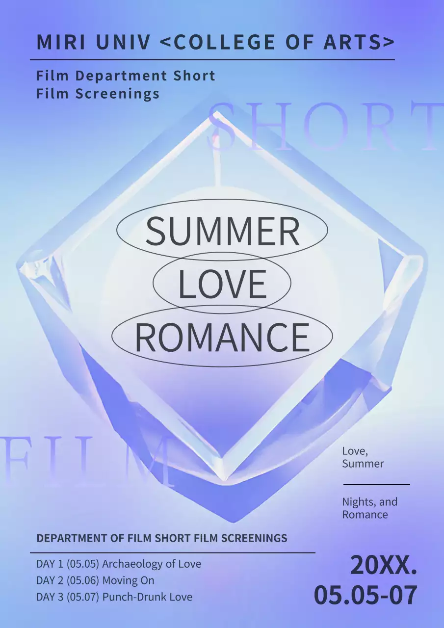 Blue Modern Film Event Poster