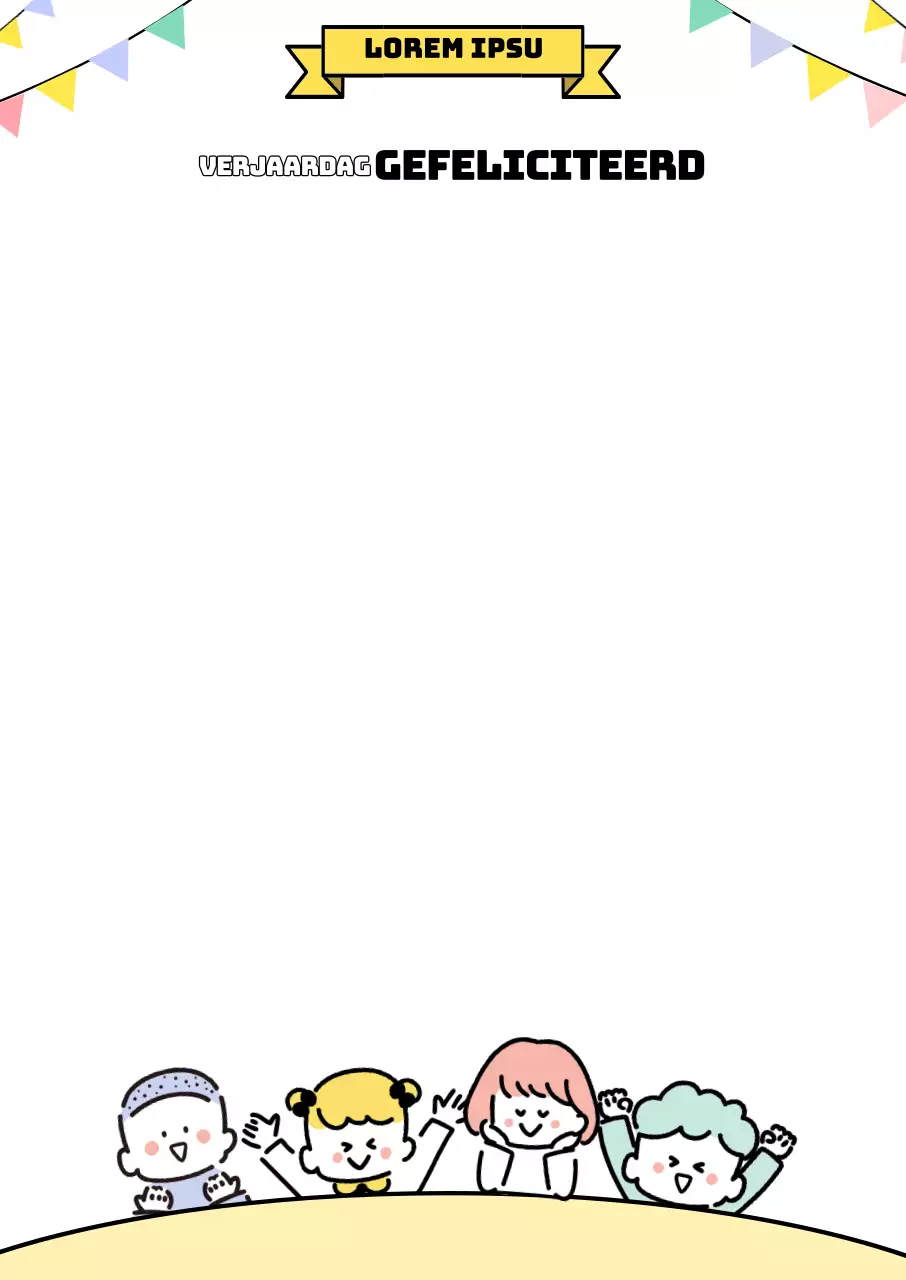 Illustratie van kleuters in verschillende kleuren