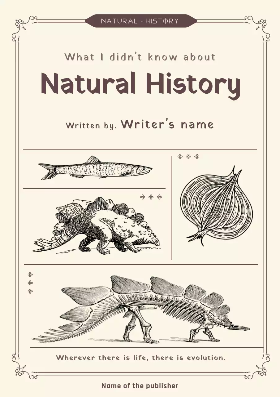 Beige Vintage History Guide Book Cover