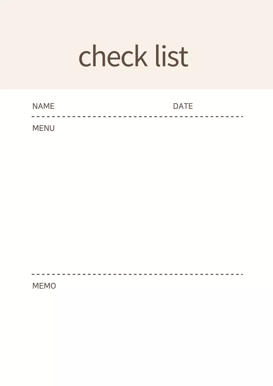 ベージュ シンプル チェックリスト メモ ポスター