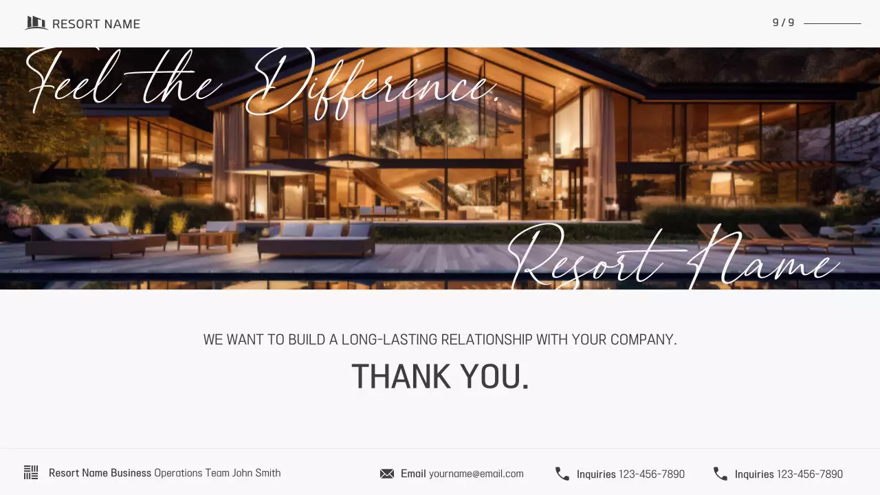 그레이 모던 리조트 제안 프레젠테이션