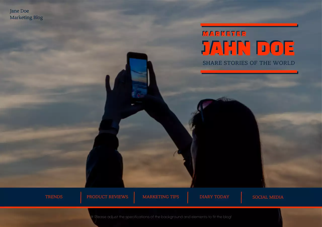 오렌지 모던 마케팅 블로그 홍보 포스터