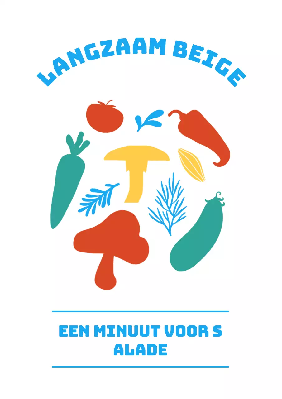 Salade café interieur stickers met schattige afbeeldingen van groenten