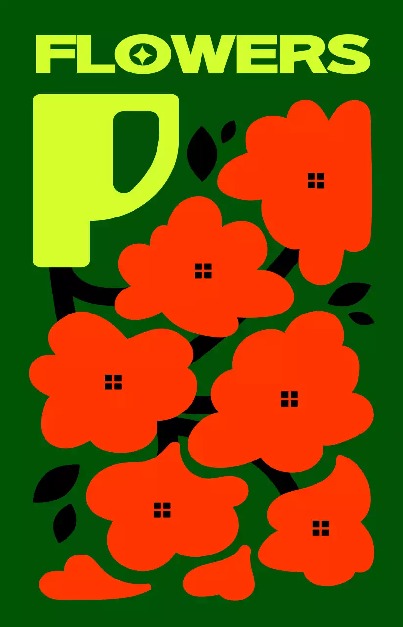 Gaya ilustrasi bunga yang lucu, penuh warna, dan trendi untuk barang-barang pribadi