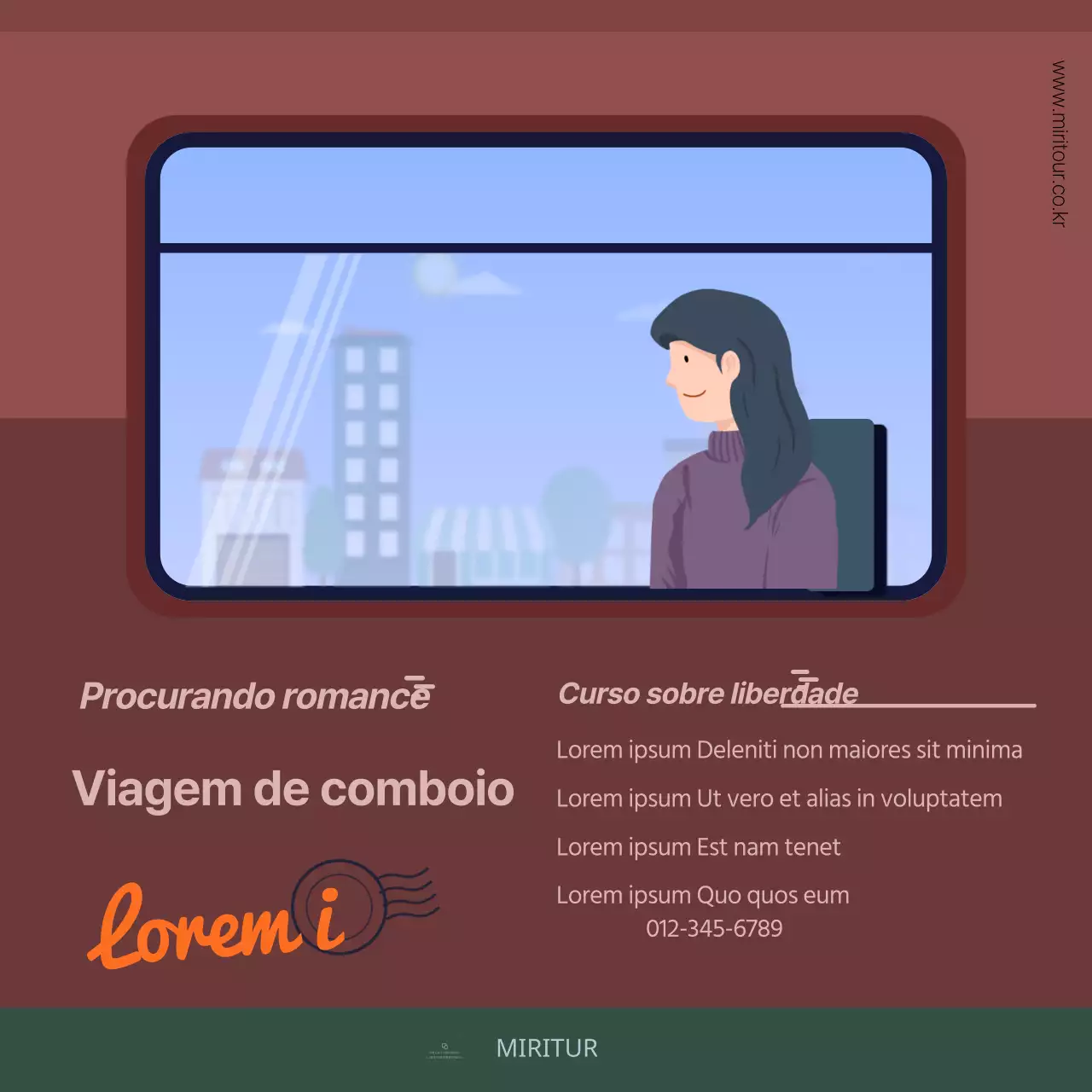 Promover as viagens de comboio com ilustrações de comboios castanhos