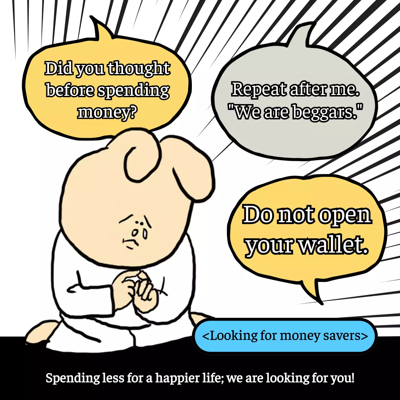 노란색 만화 돈 밈 소셜 미디어 게시물