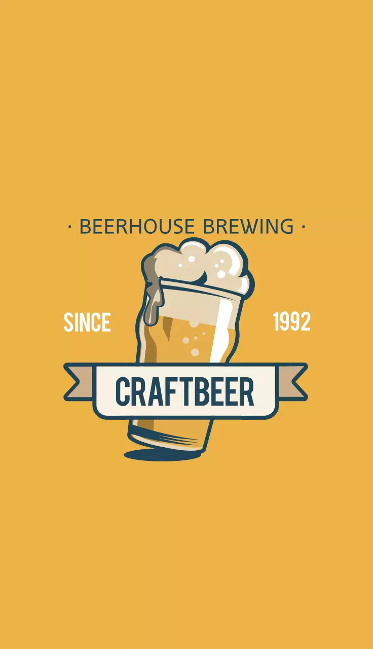 黄色 シンプル ビール ロゴ 名刺