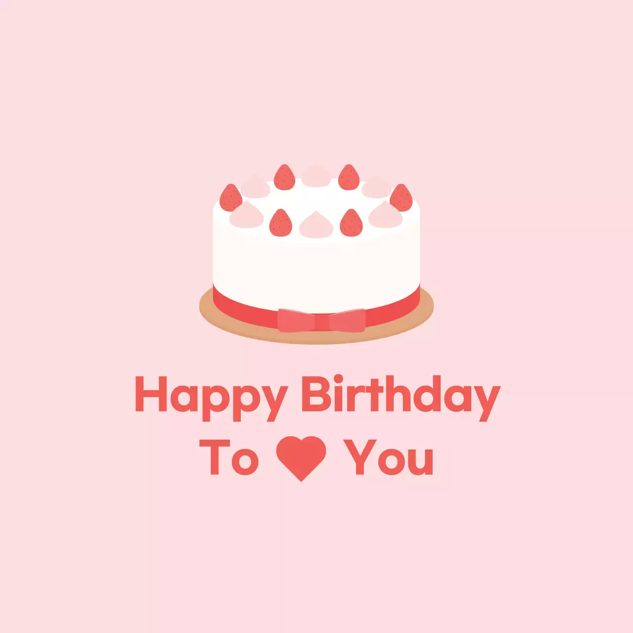 ピンクのイラストのすっきりとしたカフェケーキのプロモーション