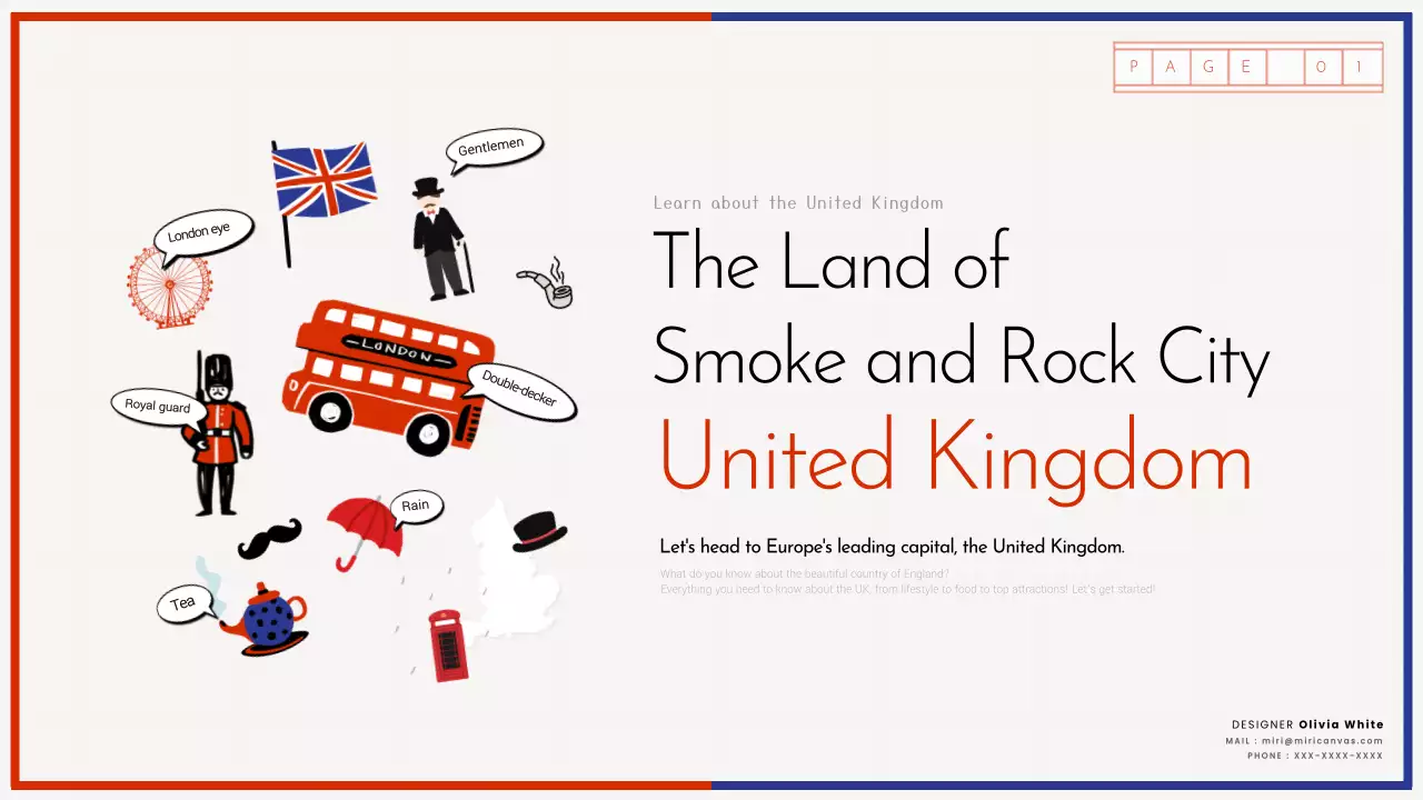 레드 전통 영국 가이드 프레젠테이션