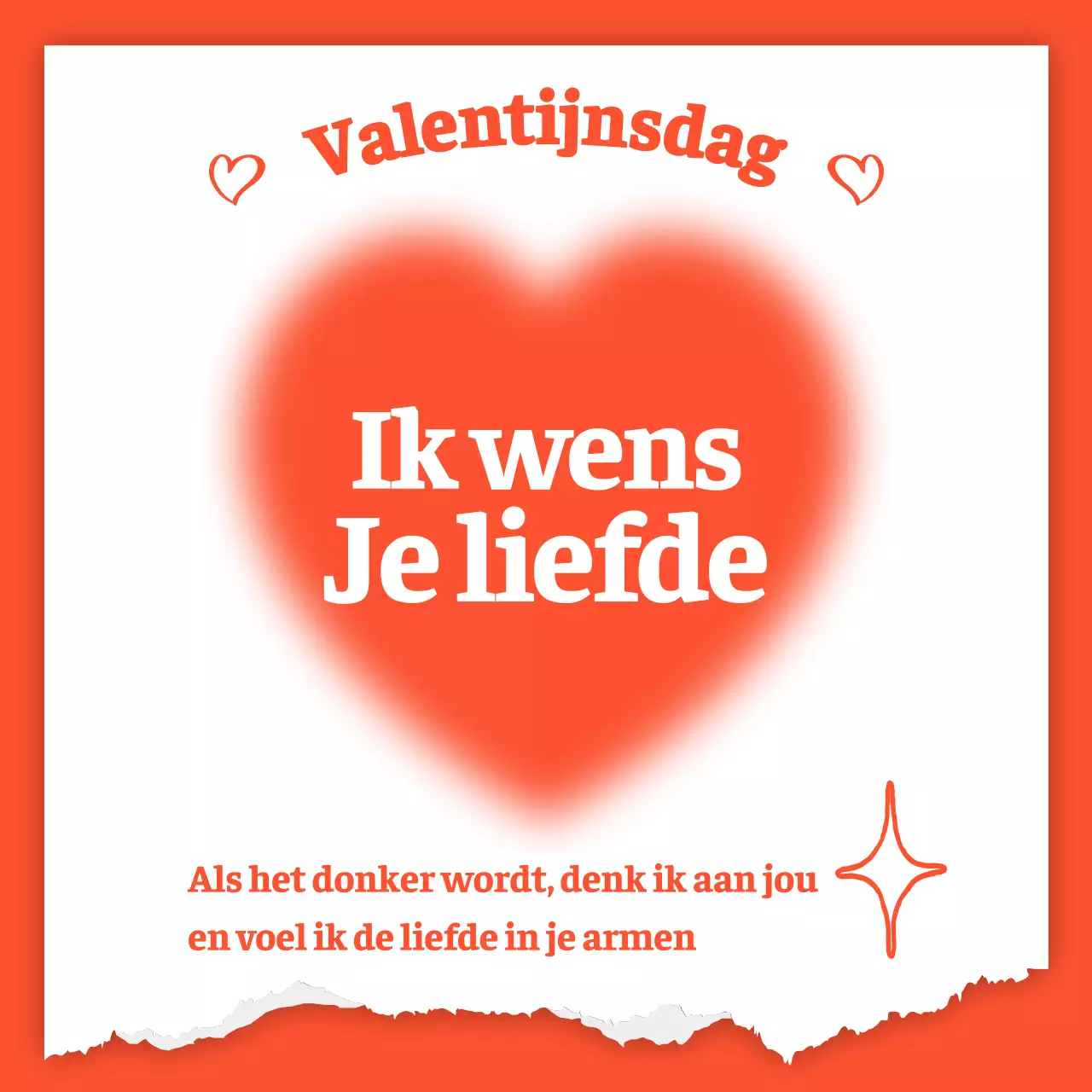 Verloop Hart Valentijn op Oranje Achtergrond