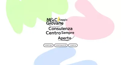 Un corso di consulenza all'interno del campus con un concetto tipografico colorato