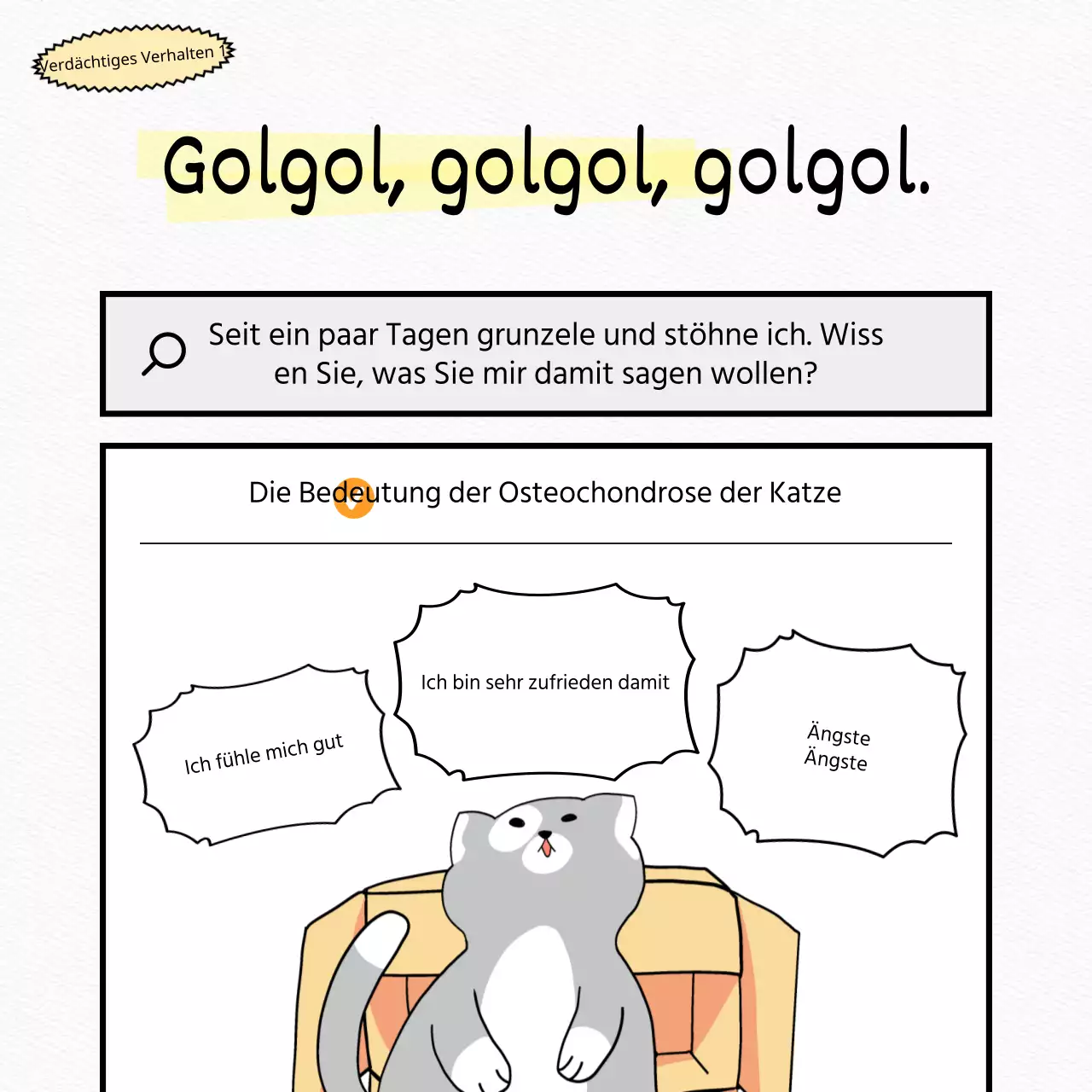 Testen Sie eine weiße, flache, niedliche Katze