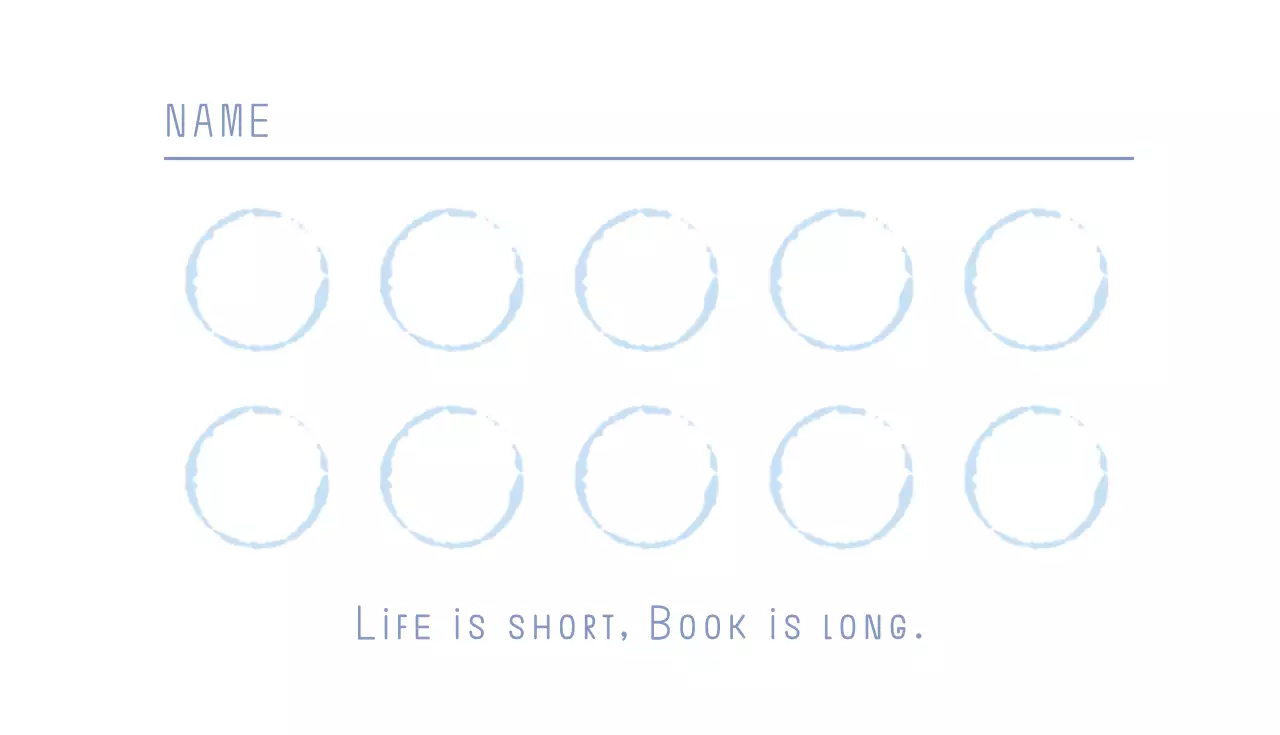 青 シンプル カフェ 看板 名刺