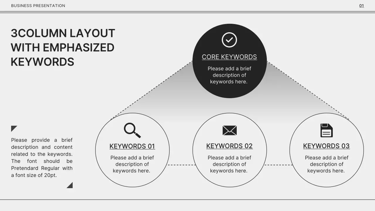 Monotone gray and black for a simple business presentation