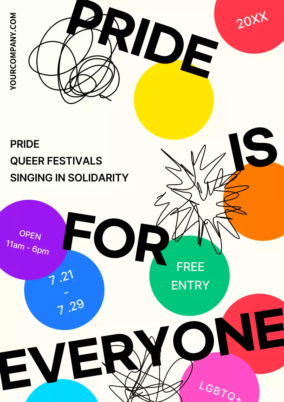 무지개 테마 통통튀는 성소수자 축제 홍보