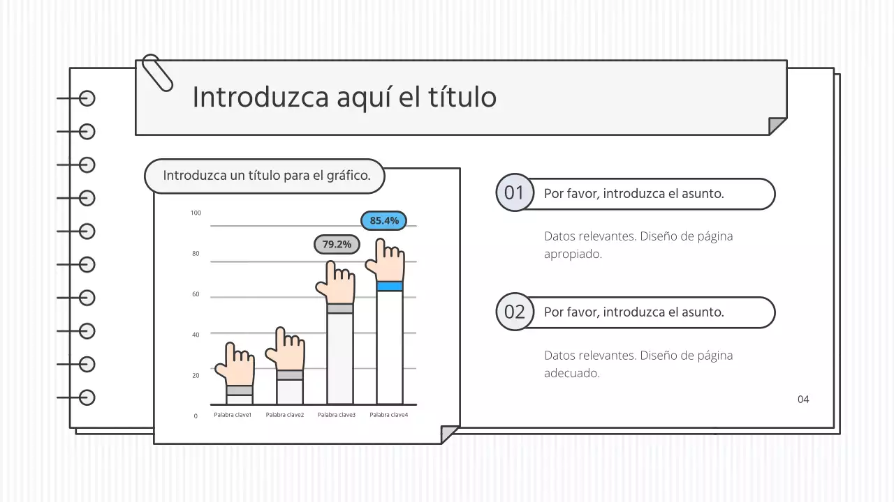Kit de presentación educativa conceptual en blanco y colores de acento