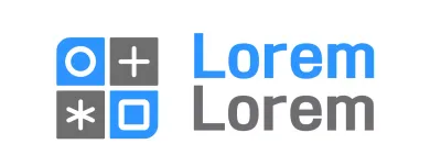 Simple, clean shapes and symbols logo combination style in blue and dark gray Hospital publicity and promotion