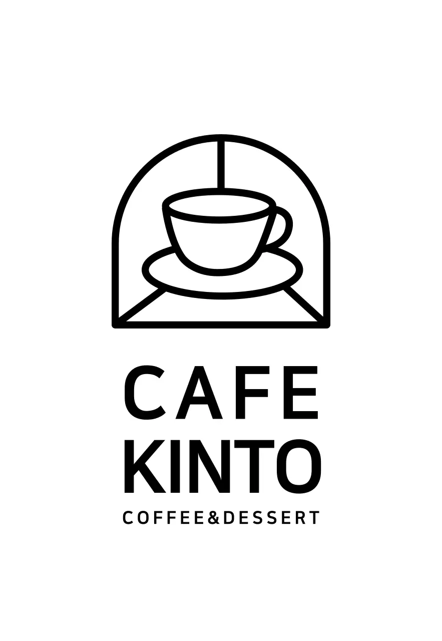 ホワイトシンプルなカフェロゴのカフェ用 현판