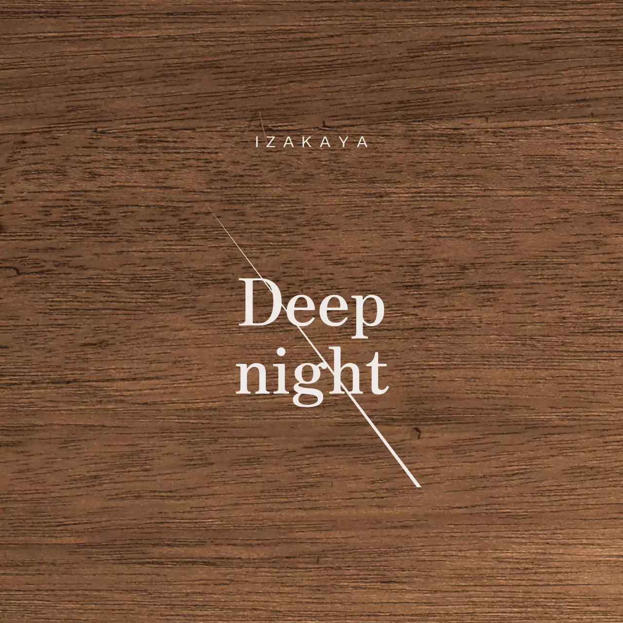 Izakaya design with light gray kanji and diagonal lines