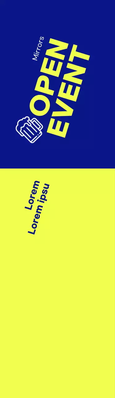 Acara Hope Open berbasis teks dengan kontras warna kuning dan biru yang kuat