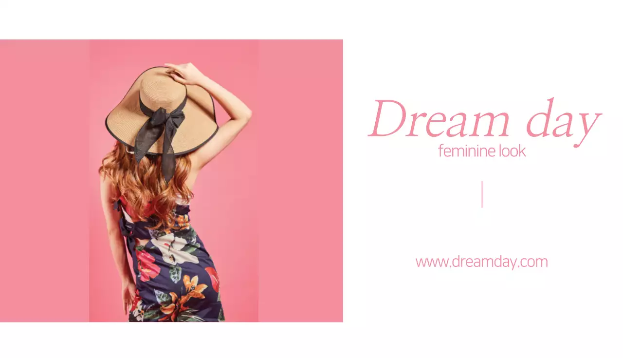 ピンク シンプル ファッション 名刺