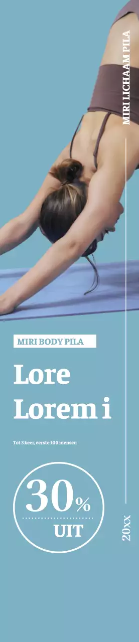 Een banner voor een emotioneel Pilates Open evenement.