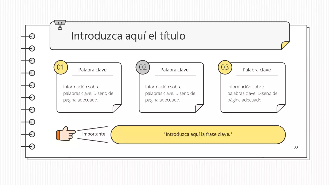 Kit de presentación educativa conceptual en blanco y colores de acento