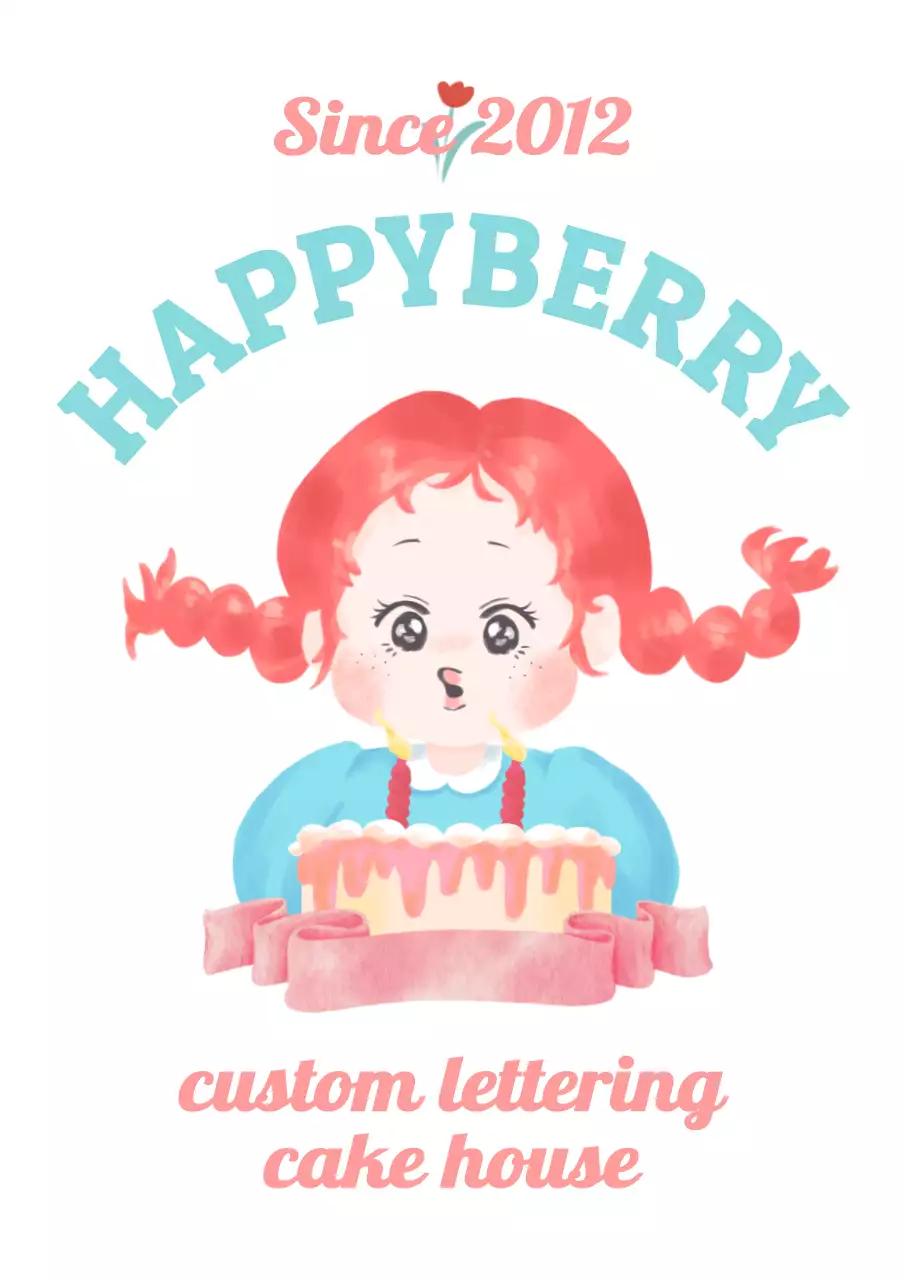 Ý tưởng vẽ màu nước màu xanh nhạt và hồng cho bảng hiệu và quảng cáo cửa hàng bánh thủ công