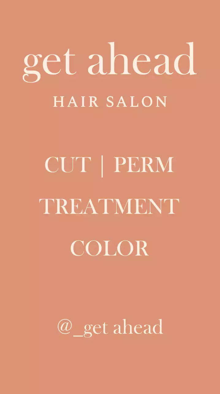 Hair salon sign with English title on a toned-down red background