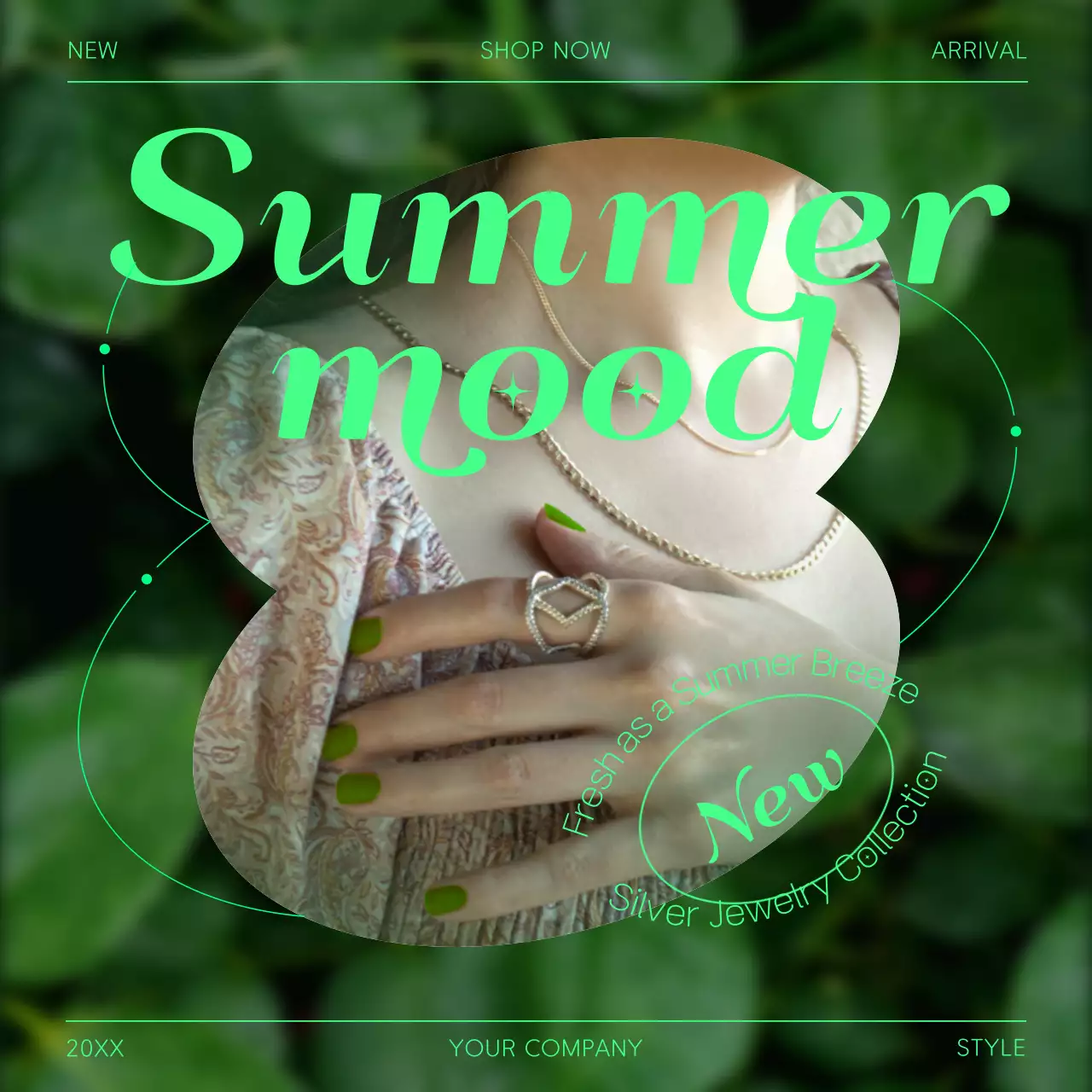 Green Trendy Jewelry Promotion Social Media Post