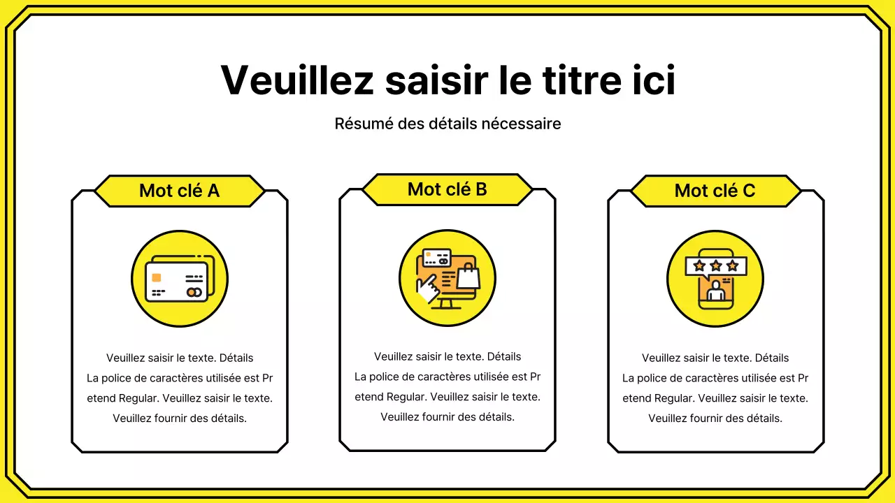 Mettez en évidence les mots-clés dans un style de ligne simple en jaune et menthe.