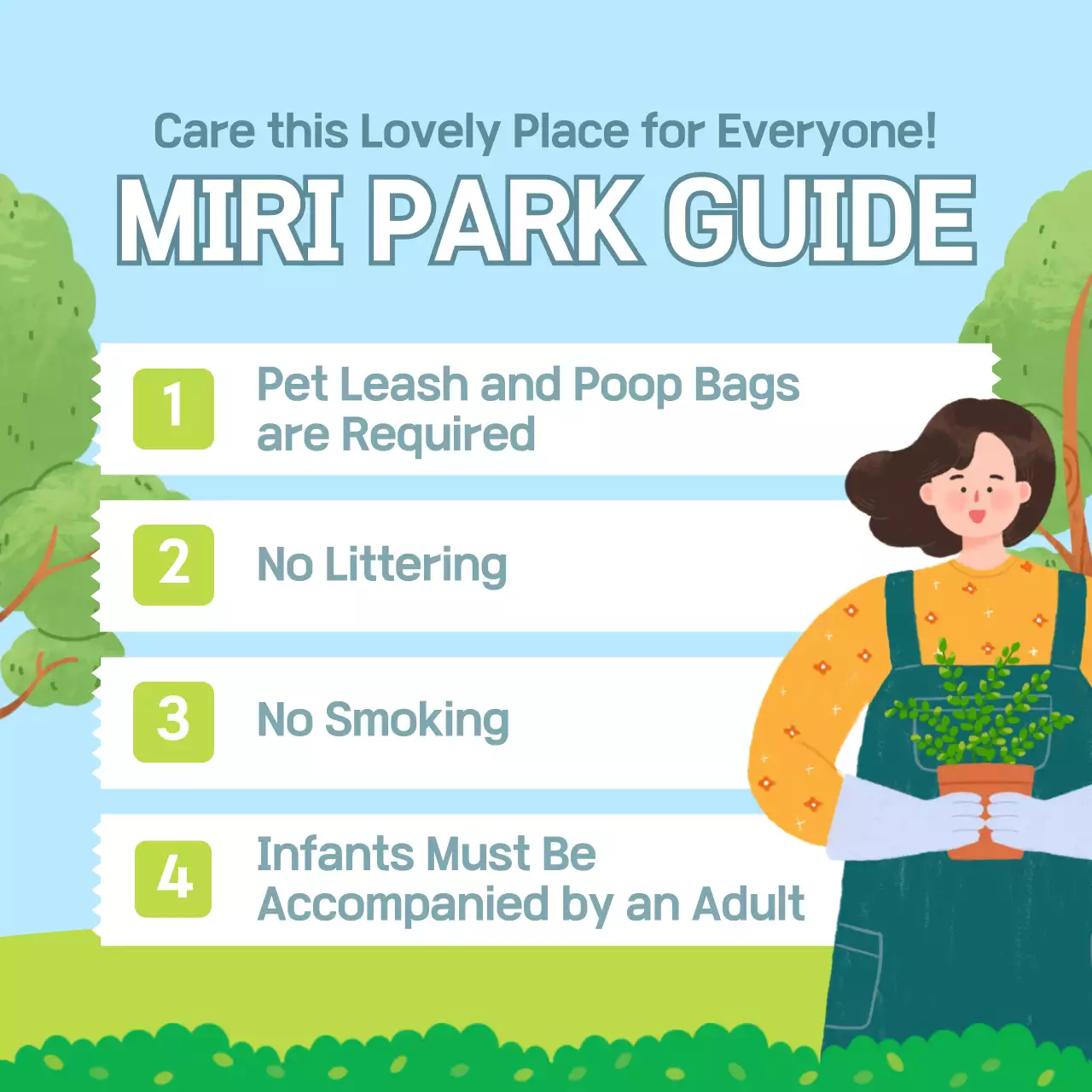 Blue Simple Park Guide Social Media Post