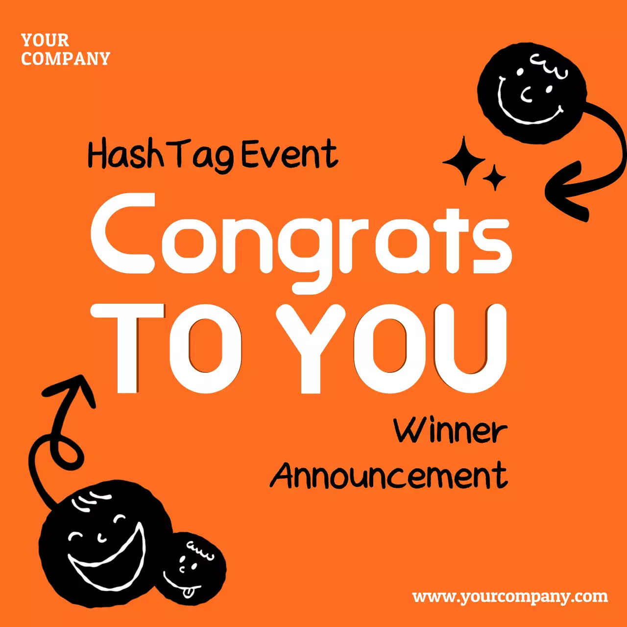 오렌지 플레이풀 이벤트 공지 소셜 미디어 게시물