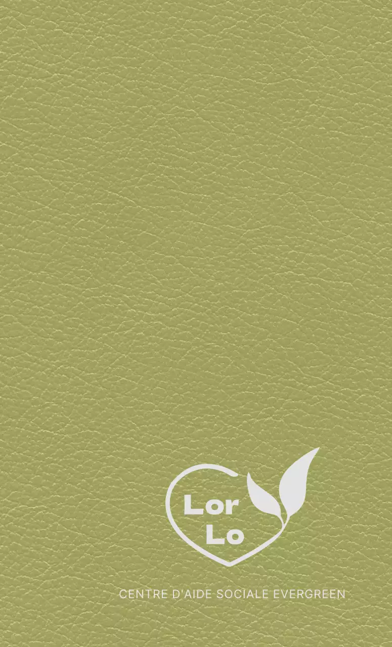 Couverture d'agenda du Welfare Centre avec un logo composé de cœurs et de feuilles