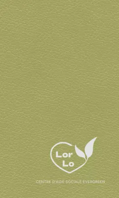 Couverture d'agenda du Welfare Centre avec un logo composé de cœurs et de feuilles