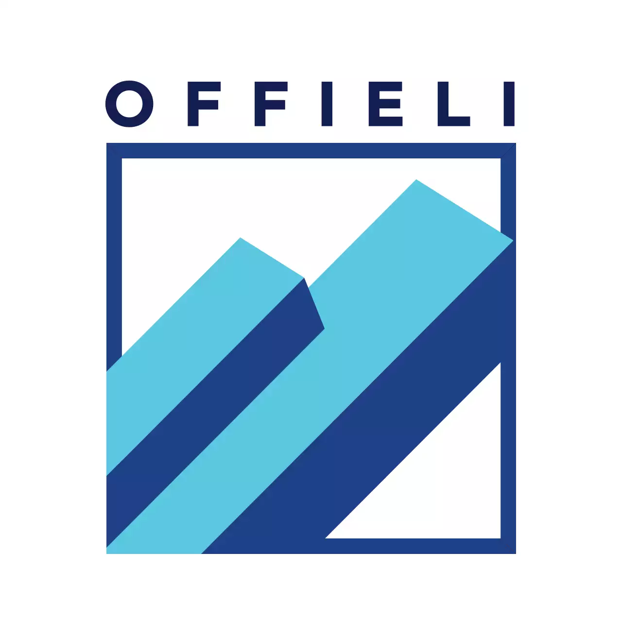 青 シンプル 会社案内 ロゴ