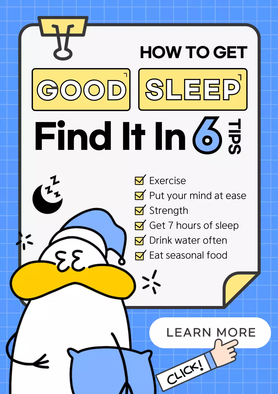 블루 심플 슬립 가이드 포스터