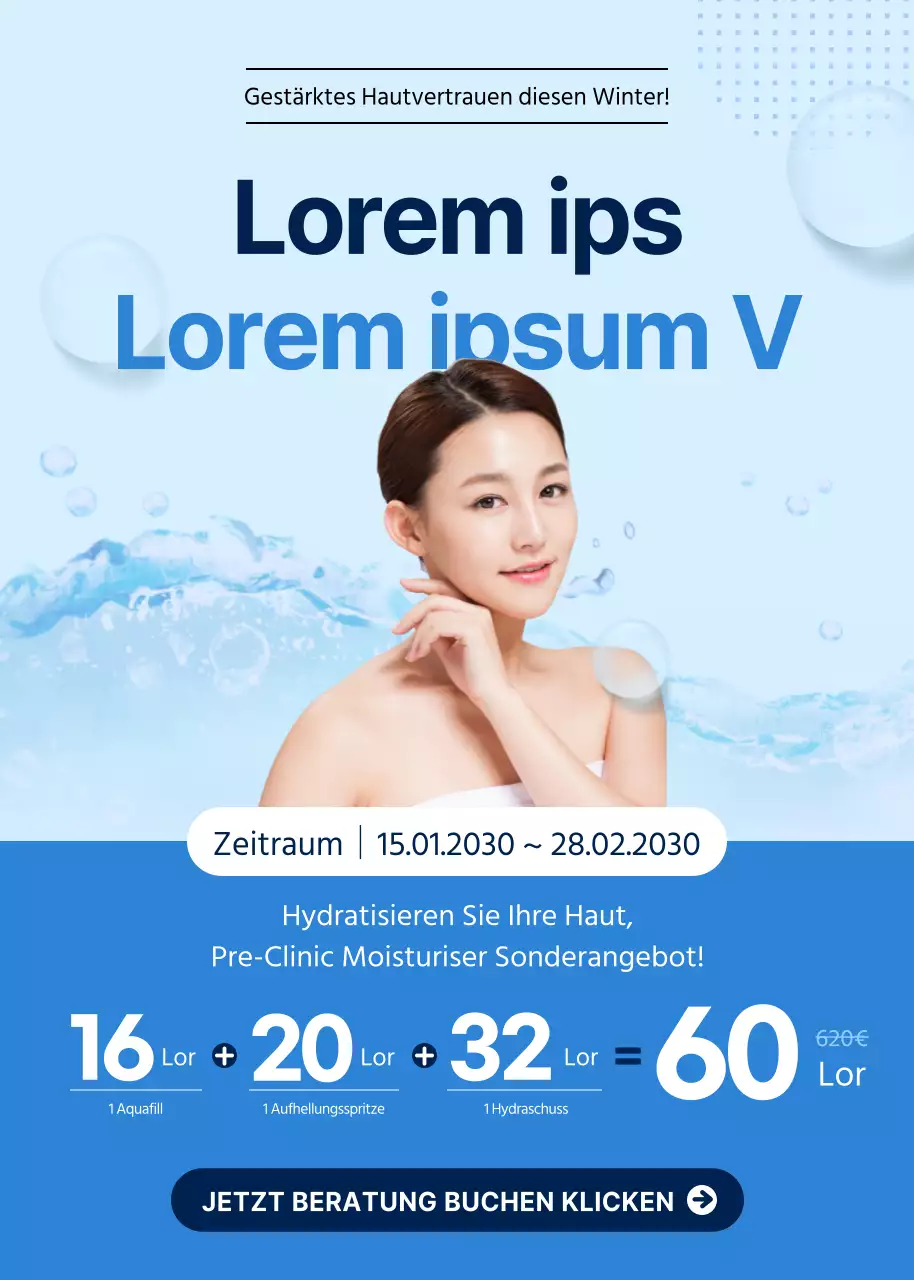 Blau getönte, feuchtigkeitsspendende Dermatologie-Paketangebote tauchen auf