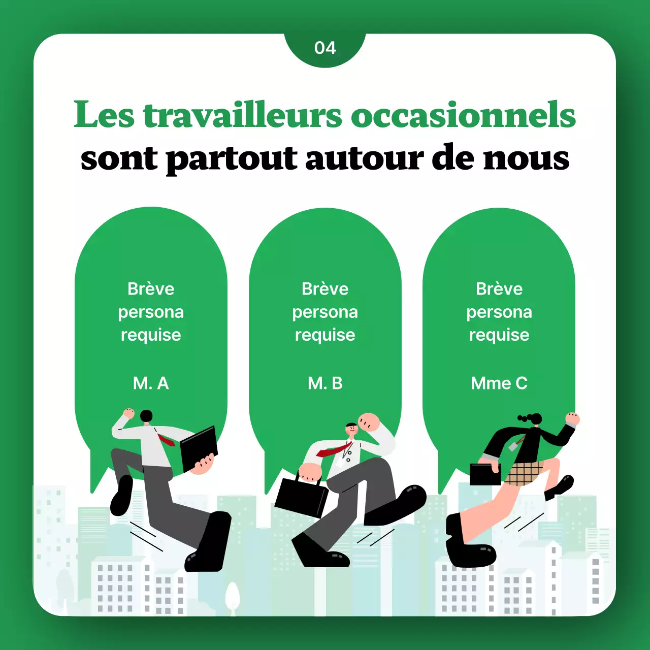 Faites la promotion de votre plateforme de travailleur indépendant avec de jolies illustrations vertes.