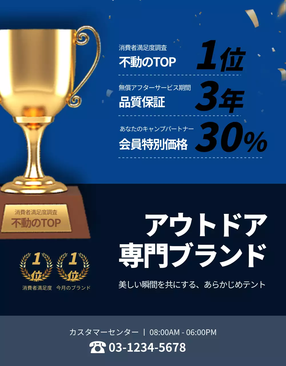 オレンジ モダン キャンプ ポスター 詳細ページ