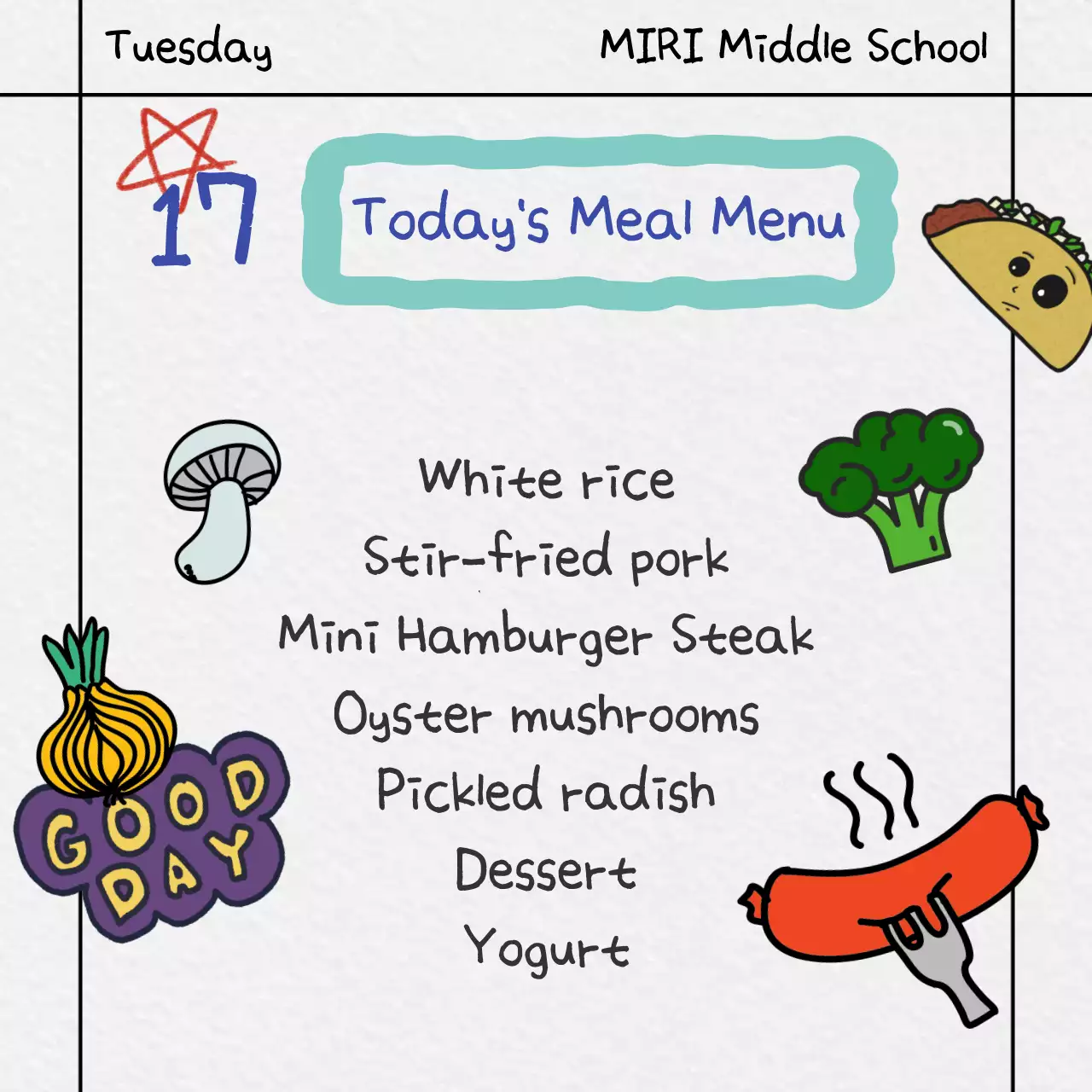 White Playful Meal Menu Social Media Post