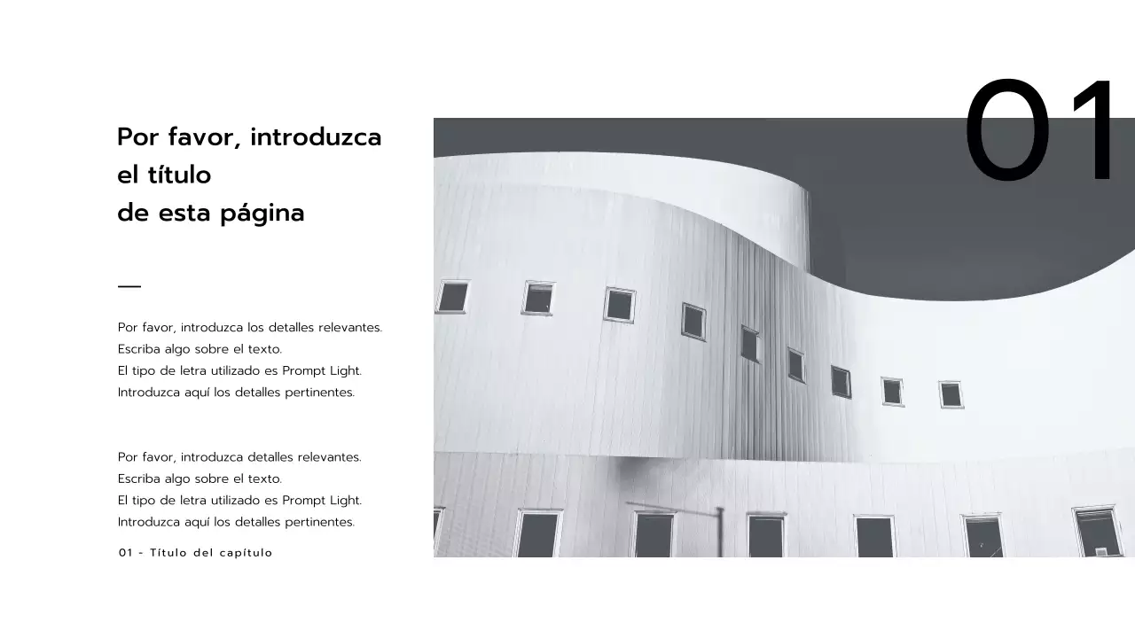 Presentaciones en blanco y negro