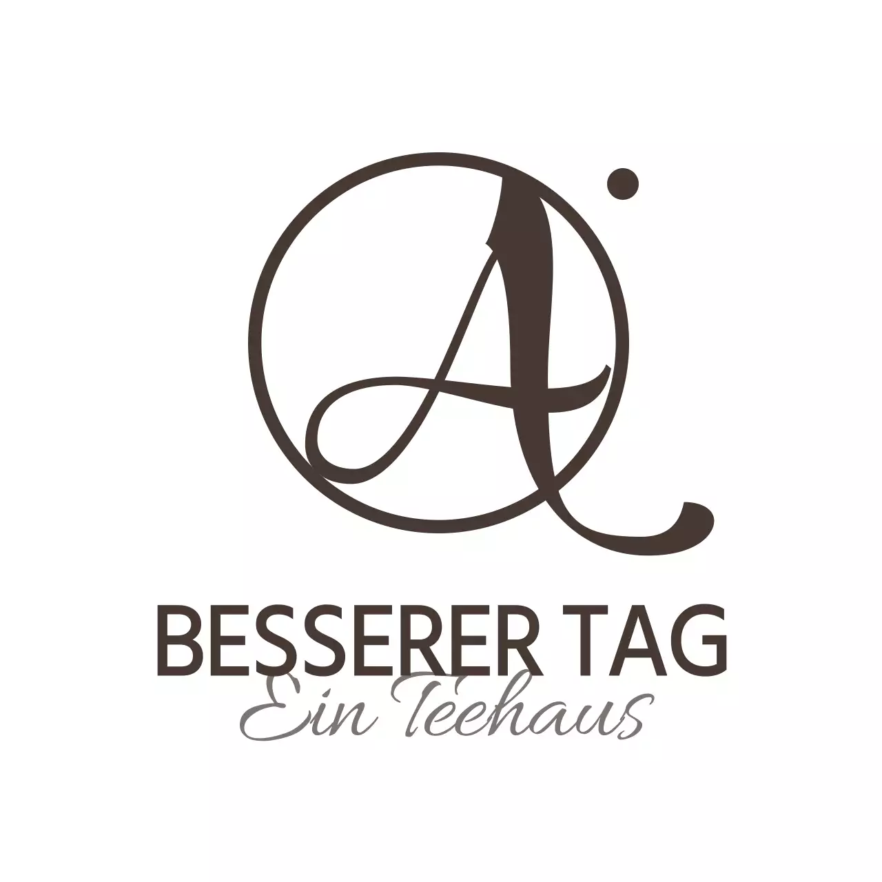 Emotionaler Kalligrafie-Stil in Braun und Weiß für ein Cafe