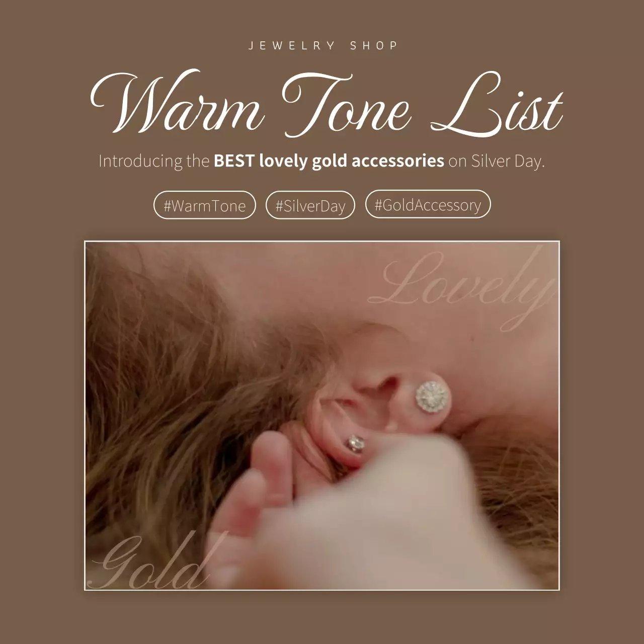 Brown Elegant Jewelry Promotion Social Media Post