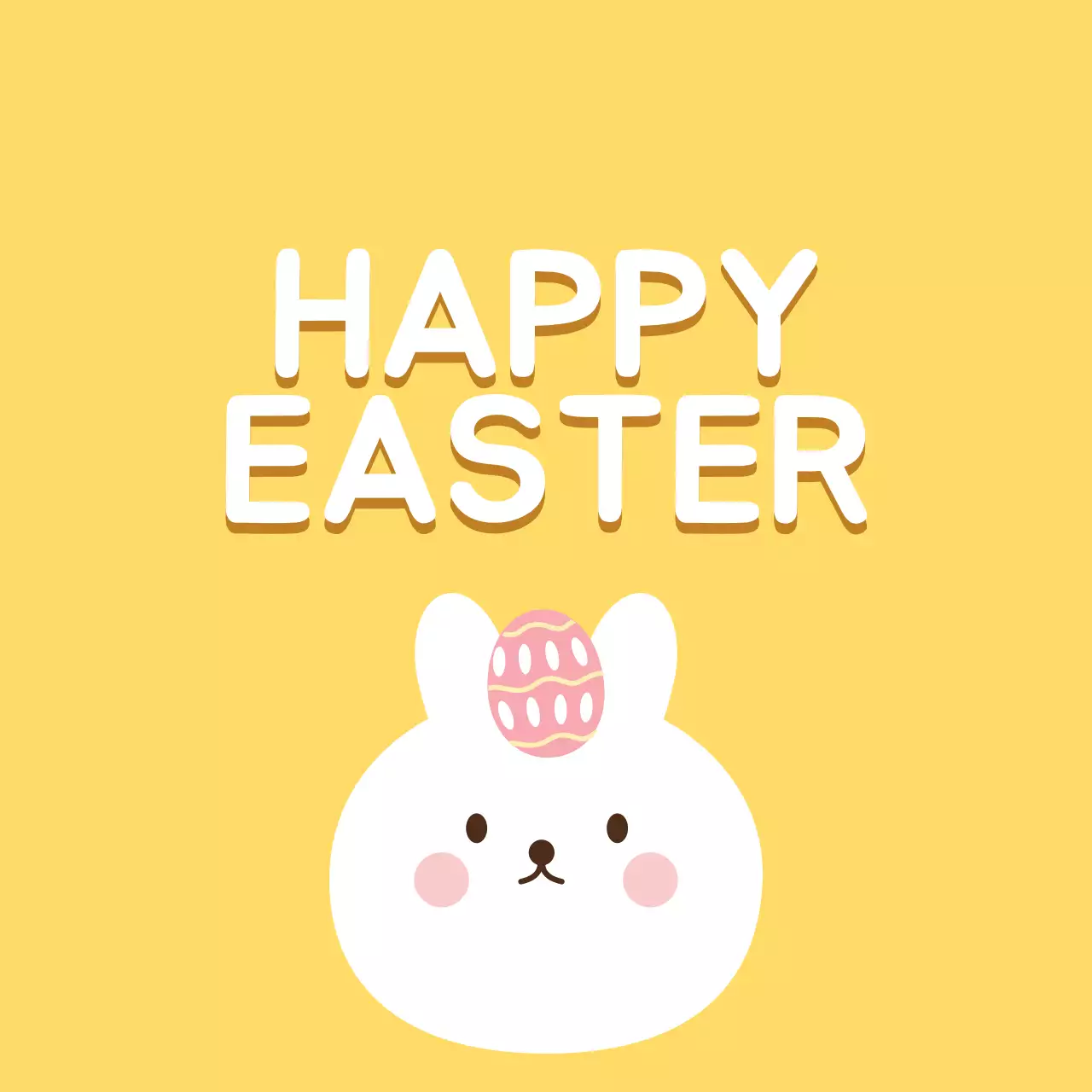 黄色いイラストのかわいい教会のイースターラベル