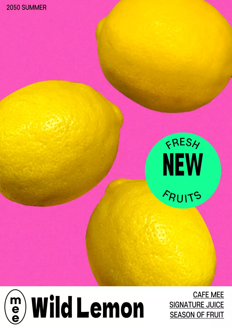 Pink Trendy Fruits Promotion Poster