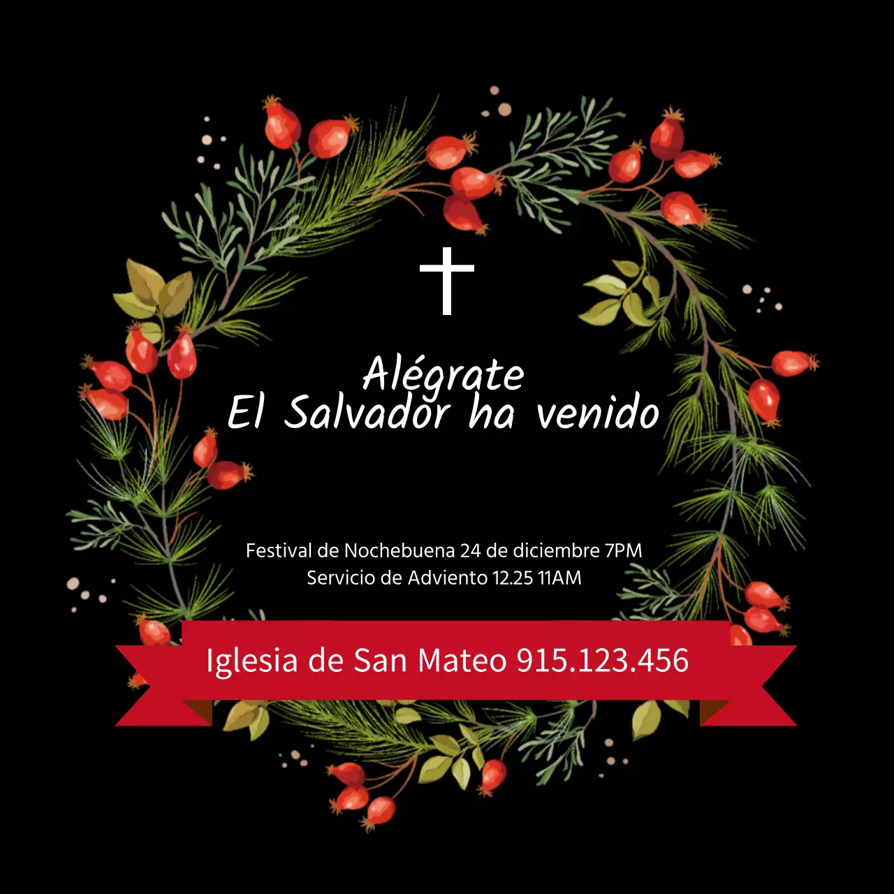 Guía de servicio de la corona de Navidad Neat negra