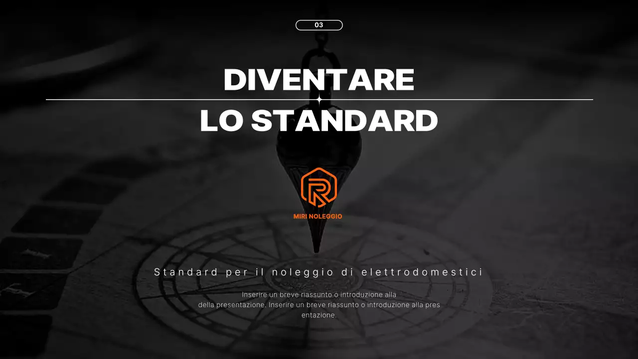 Proposta di servizio di noleggio elettrodomestici con elementi arancioni