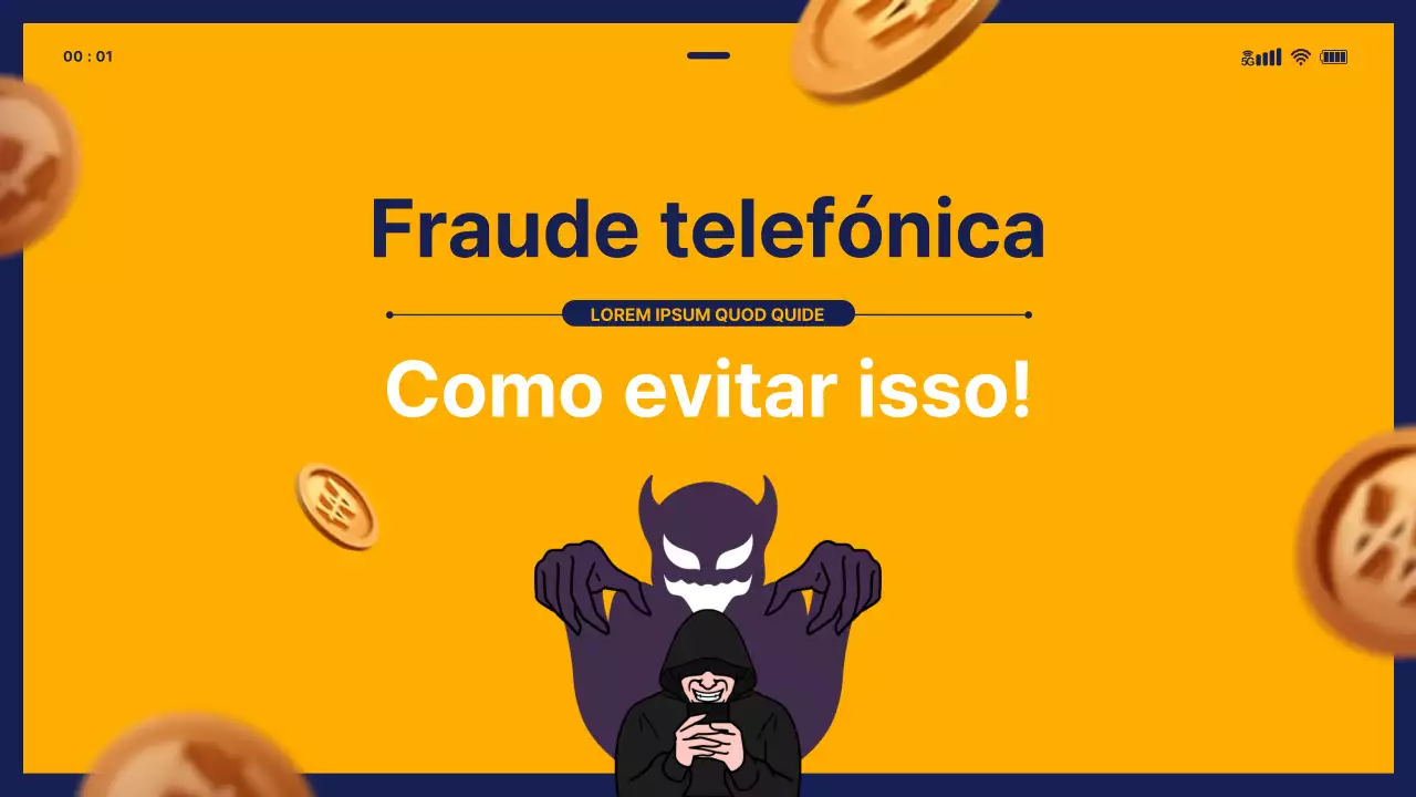 Tema de educação sobre fraudes financeiras com modelo móvel