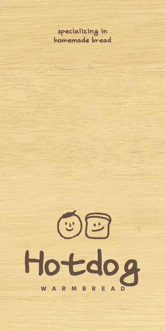 Bakery style with brown, drawn people and bread illustration